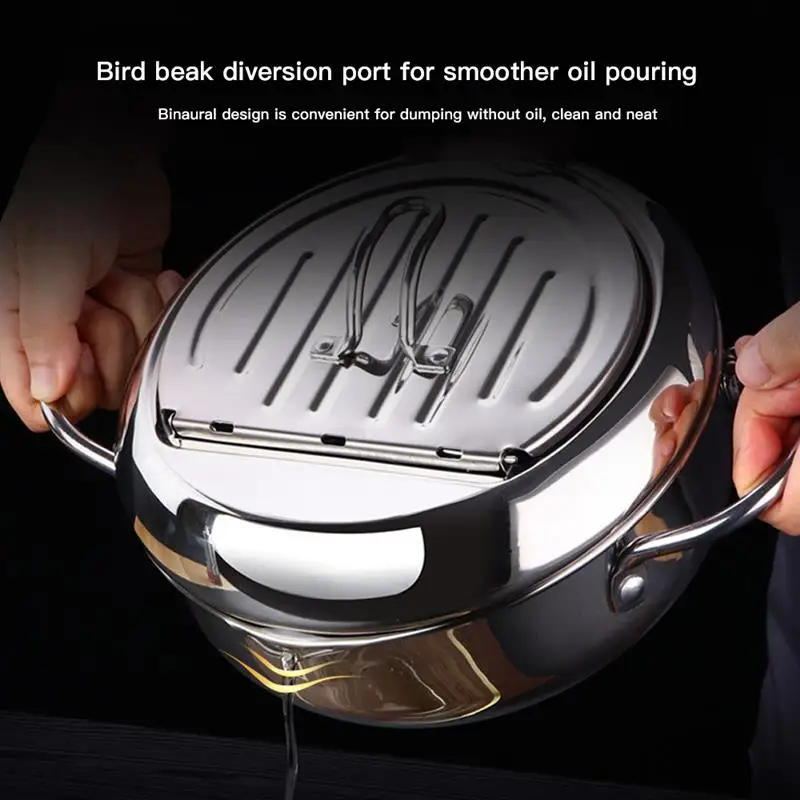 Сковорода Бытовая японская из нержавеющей стали с термометром | Дом и сад