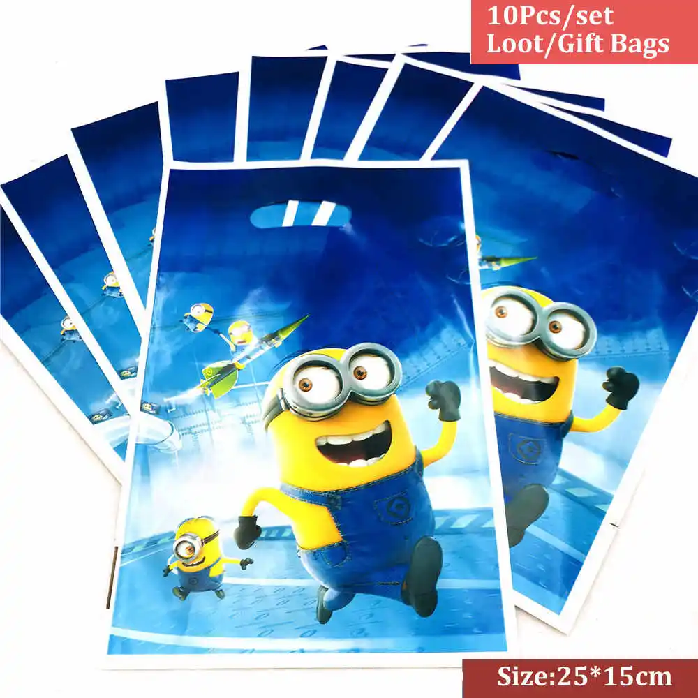 10pc Gift Bags Миньоны, маска для глаз для детей, милые вечерние очки для маленьких желтых людей, детские игрушки, аксессуары - Цвет: 10pc Gift Bags