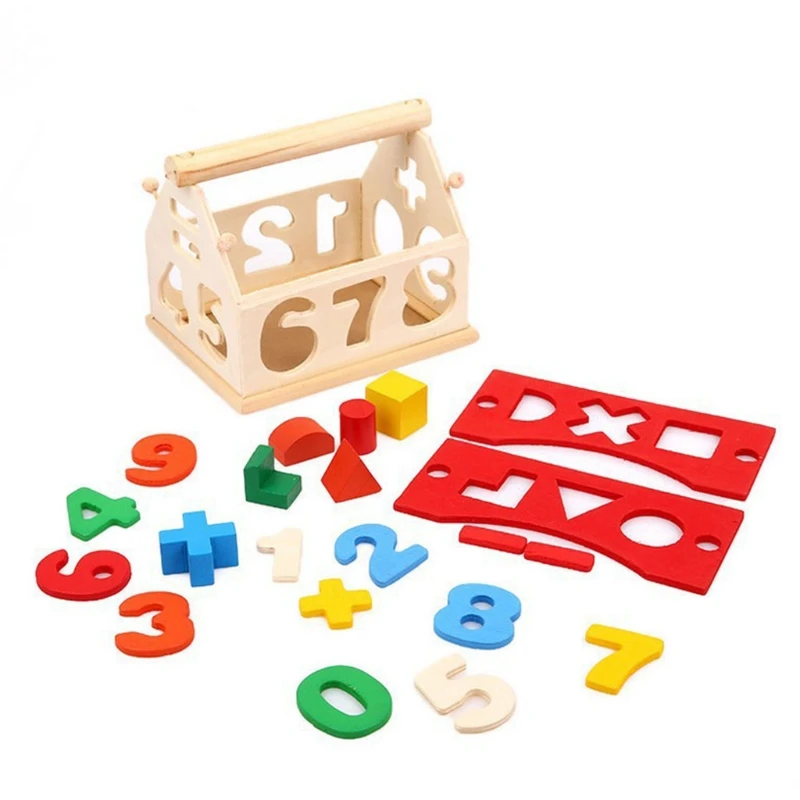 

Деревянная математическая игрушка в форме сортировки, обучающая игрушка, Интерактивная подходящая игра для малышей, Монтессори, развивающ...