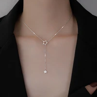 flash diamond star necklace hollow design necklace female tassel clavicle chain simple temperament collar chain necklace gift