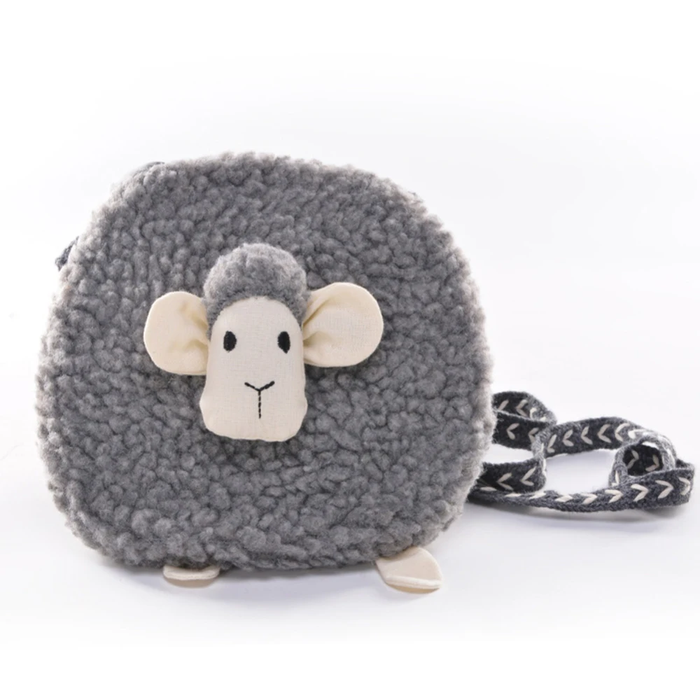 Милая форма овец мини-сумка через плечо Портмоне кошелек мультяшная плюшевая