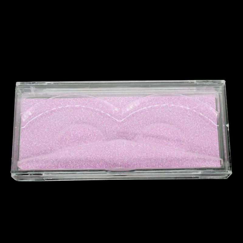 pink 20 шт Акриловые накладные ресницы упаковочная коробка поддельные 3D норковые ресницы Коробки искусственная кожа прозрачный пластиковый чехол с лотками - Цвет: pink