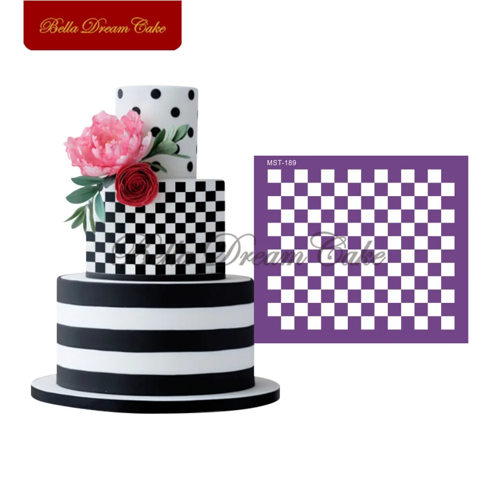 Квадратный трафарет в клетку для торта тканевые сетчатые трафареты свадебная