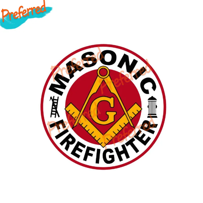 

Fashion Warning Car Sticker Masonic Firefighter RoundDecal Motocross Racing Laptop Helmet Trunk Wall Vinyl Car Sticker
