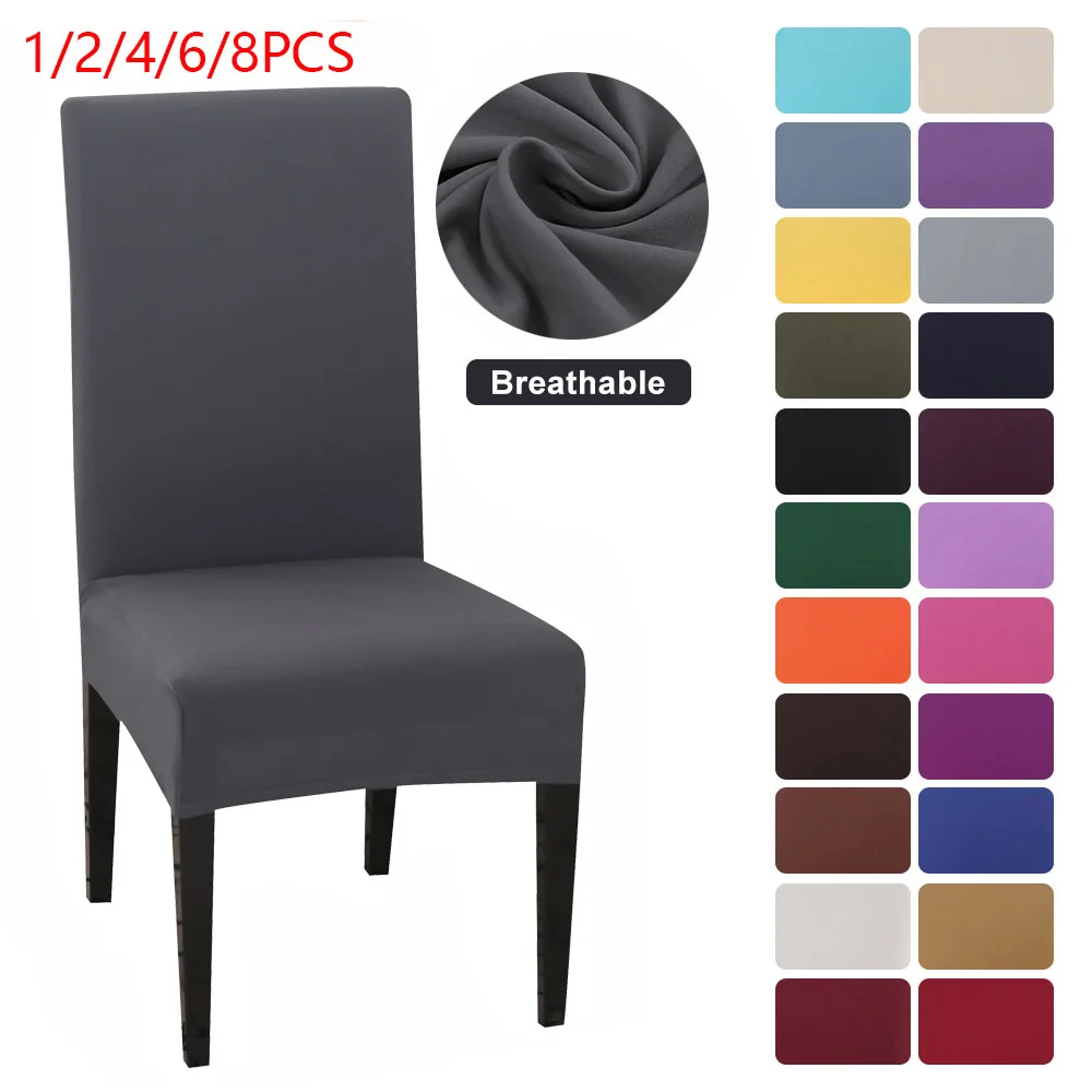 1/2/4/6/8 шт. твердой Цвет чехол для кресла спандекс эластичные чехлов чехлы на