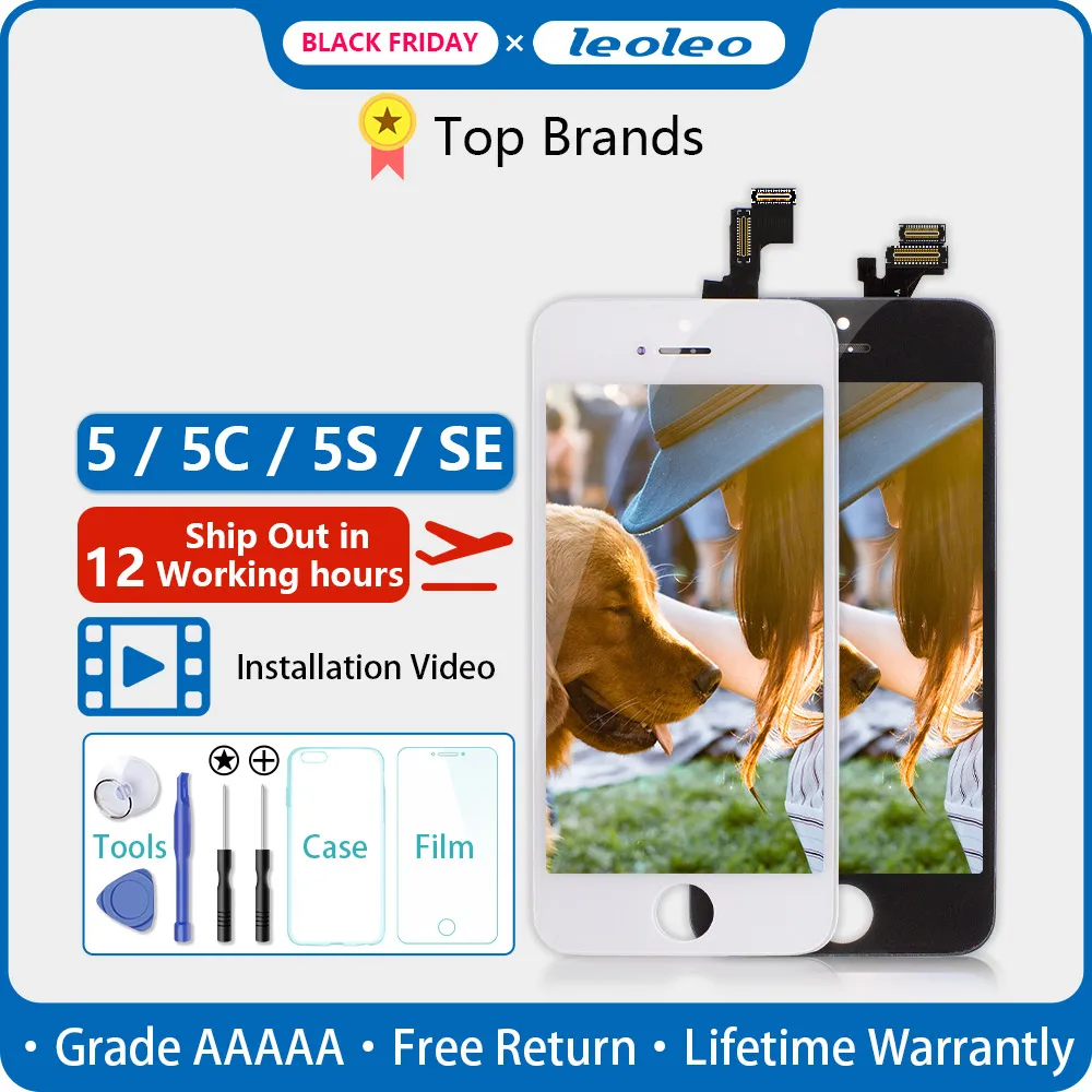10 шт./лот белый и черный AAAAA Фирменная Новинка для iPhone 5 г 5S 5C SE 4 ''ЖК дисплей