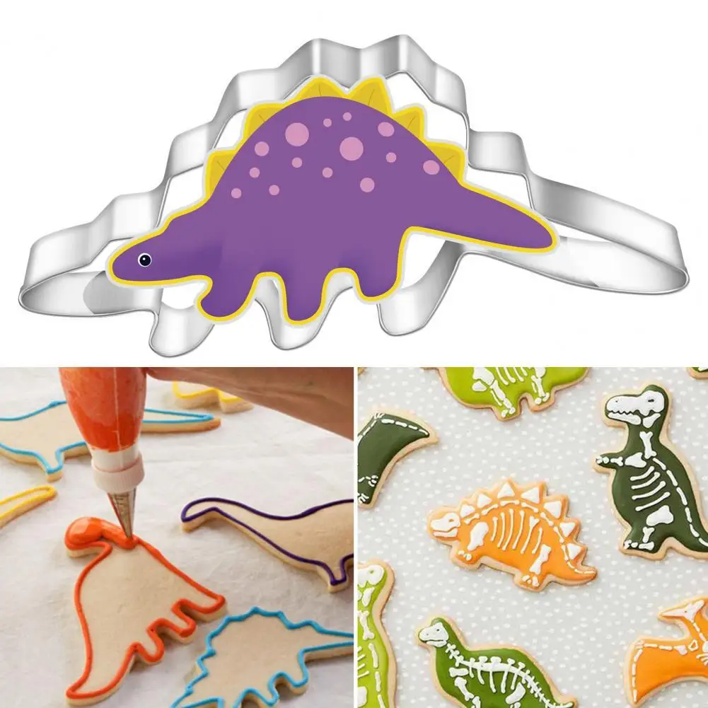 

1 Set Dinosaur Pattern Cookie Cutters DIY 430 Stainless Steel Kids Holiday Baking Mould Stencils Kitchen Tools формы для печенья