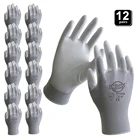 INXS New 12 Pairs Polyester Nylon PU Coating Safety Work Gloves For Builders  Fishing Garden Work Non-slip gloves High Quality