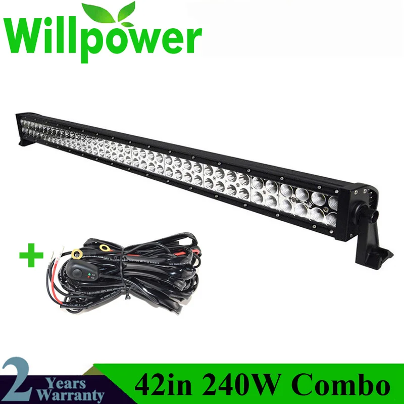 1pc with wire Комбинированный луч 12 Вольт 240 Вт 42 дюйма светодиодный светильник 4x4 высокой мощности для джипа внедорожника - Цвет: 1pc with wire