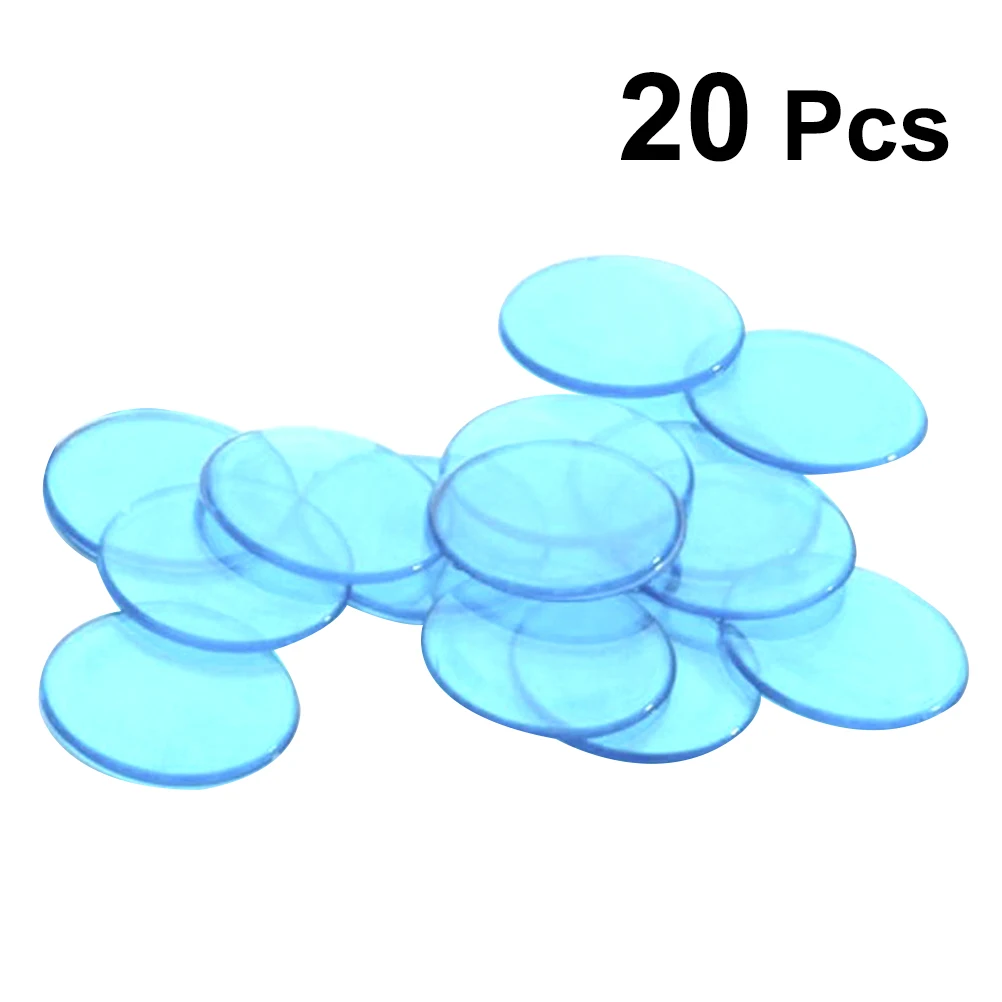 20pcs 20/30/40/80pcs Transparent Counters Counting Bingo Chips Plastic Markers Bingo Supplies Poker Chips Casino Bingo Markers Token - Цвет: 20pcs