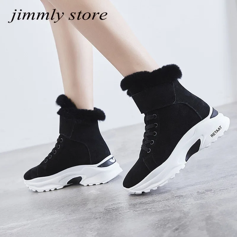 Новые зимние короткие женские ботинки на платформе Женские для девушки женщины