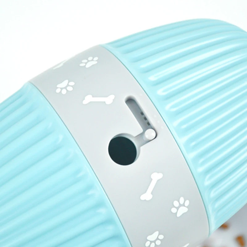 

Pet Cats Dogs Roller Type Leaking Slow Food Toy Green Teething Healthy Bite Rubber Dog Chew Toys