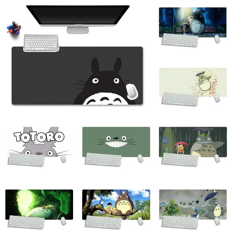 

Totoro cartoon cute Rubber PC Computer Gaming Desk Table Protect Game Office Work Mouse Mat pad X XL Non-slip Laptop Cushion