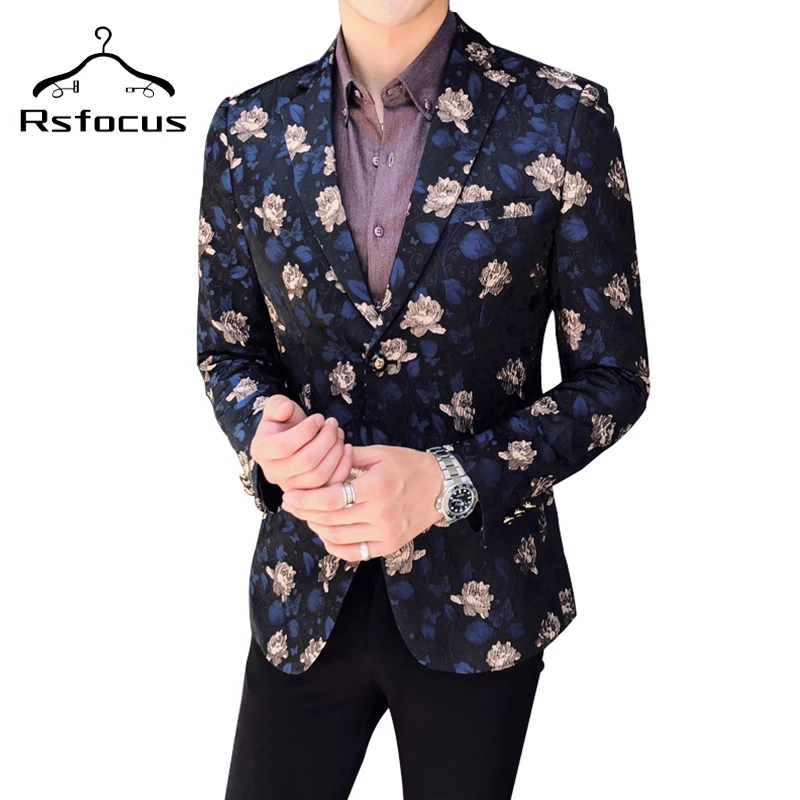 Мужской блейзер с цветочным принтом Rsfocus новинка 2020 модный Блейзер размера плюс