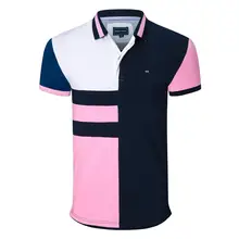 new arrival Men' s golf Short Sleeve eden polo shirts patchwork stright park Casual cotton Business