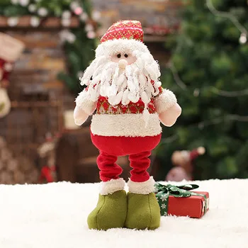Santa Claus Санта-Клаус, снеговик, игрушка, выдвижная, Рождественские куклы, рождественские украшения для дома, натальные статуэтки, год, adornos de navidad - Цвет: Santa Claus