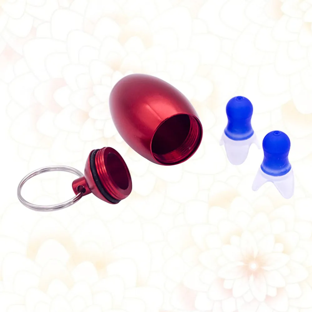 

1 Set Waterproof Earplugs with Aluminium Alloy Bottle Silicone Sound-proof Ear Plugs for Flight Swim Hearing Protection (Blue Ea