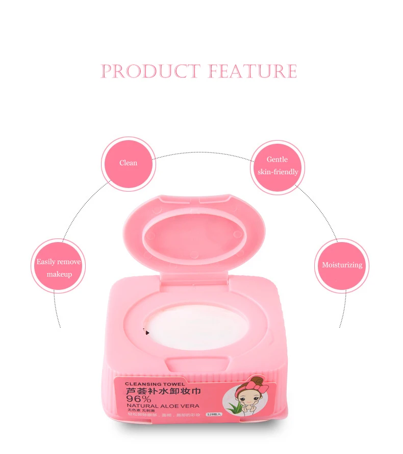 128 шт. удалитель для макияжа с алоэ увлажняет одноразовые очищающие салфетки в