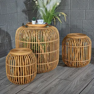 Новый китайский Маленький журнальный столик из бамбука и ротанга для дома