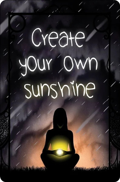 

Tin Sign Create Your Own Sunshine Black Home Decor Coffee Bar Decoration