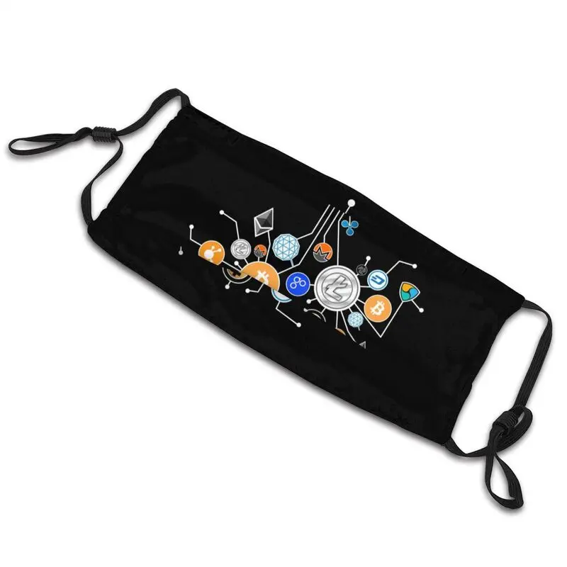 Маска для лица мужчин и женщин многоразовый респиратор криптовалюты биткоина