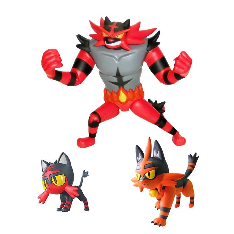 

Pokemon Fire Blaze Type Torracat and Brionne Popplio Cute Action Figure Ornament Model Toys