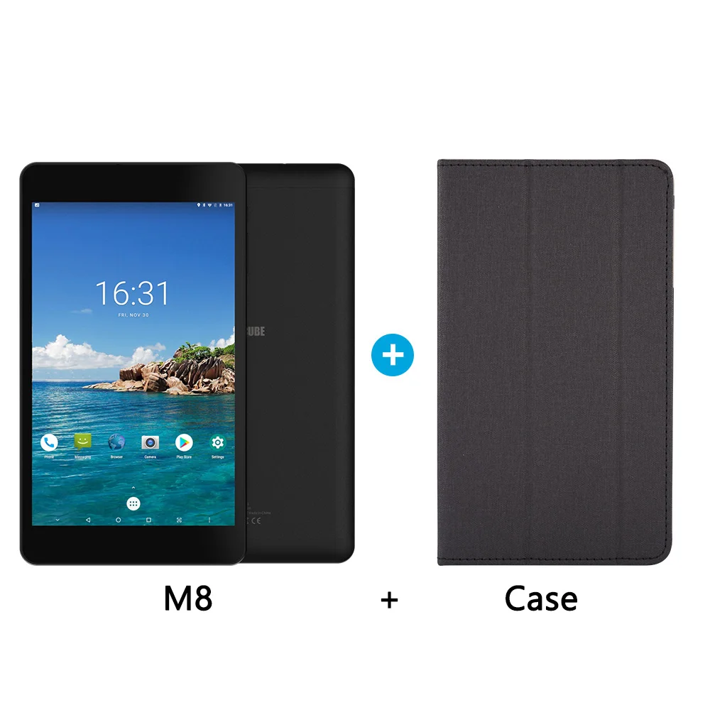 Tablet with case Alldocube M8 MTK X27 10 ядерный 8 дюймов 4G LTE Wi-Fi планшет Android 8,0 Oreo Ram 3 ГБ rom 32 Гб 1920*1200 ips Dual SIM ультратонкий - Комплект: Tablet with case
