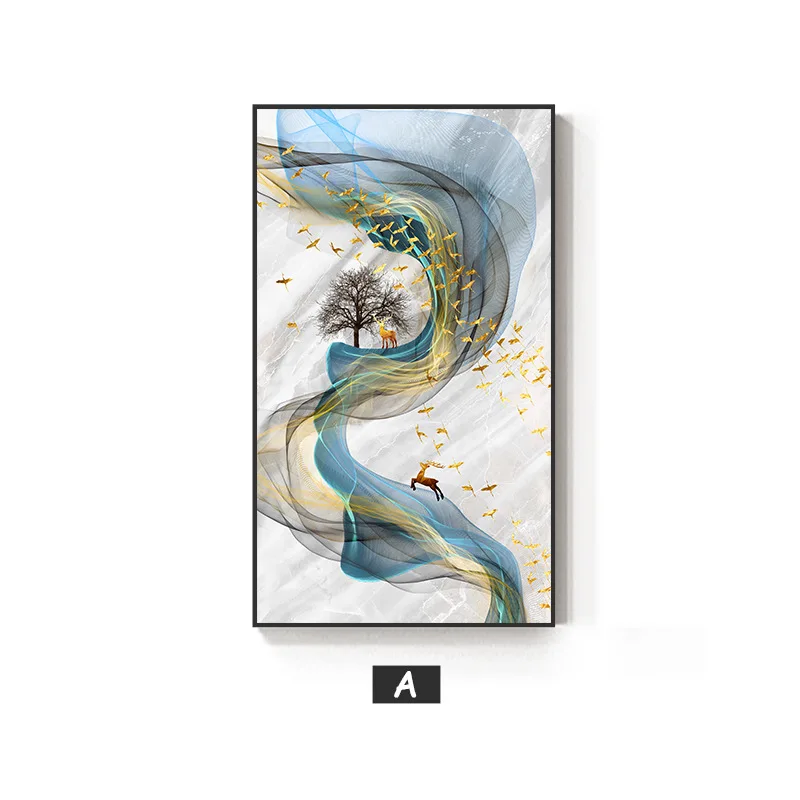 

Modern Abstract Golden Deer Landscape Decoration Painting Core Canvas Painting Hotel with Painting AliExpress Wish Amazon Poster