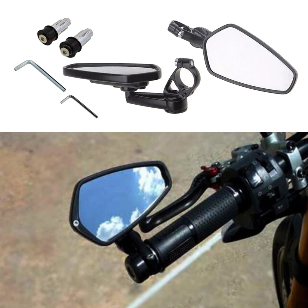 

MagiDeal 7/8" Aluminium Motorcycle Rearview Handle Bar End Side Mirrors Black