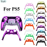 yuxi controller handle front middle housing shell for sony ps5 gamepad decorative strip skin case cover face plate replacement