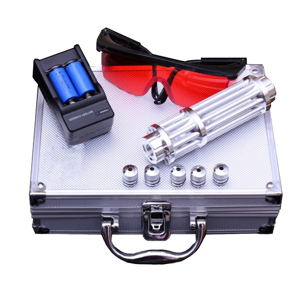 Мощный сжигающий Лазерный фонарь 450нм 10000 м Фокусируемый синий лазерный