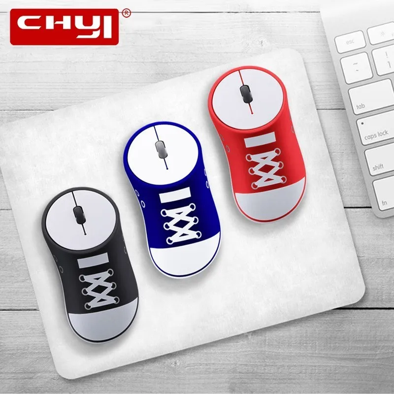 

CHYI Rechargeable Silent Wireless Mouse Canvas Shoes Design Computer Optical Mice 1200DPI USB Ergonomic Gaming Mause Cute For PC
