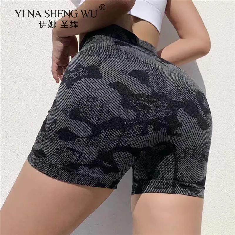 

High Waist Workout Yoga Shorts Camouflage Seamless Fitness Yoga Shorts Scrunch Butt Yoga Running Shorts Sport Women Gym Leggings