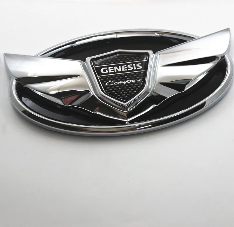 3D значок с логотипом GENESIS COUPE, автомобильный Стайлинг, Крыло ангела, автомобильная передняя решетка, логотип для современного Kia, ремонт логотипа - Цвет: Серебристый