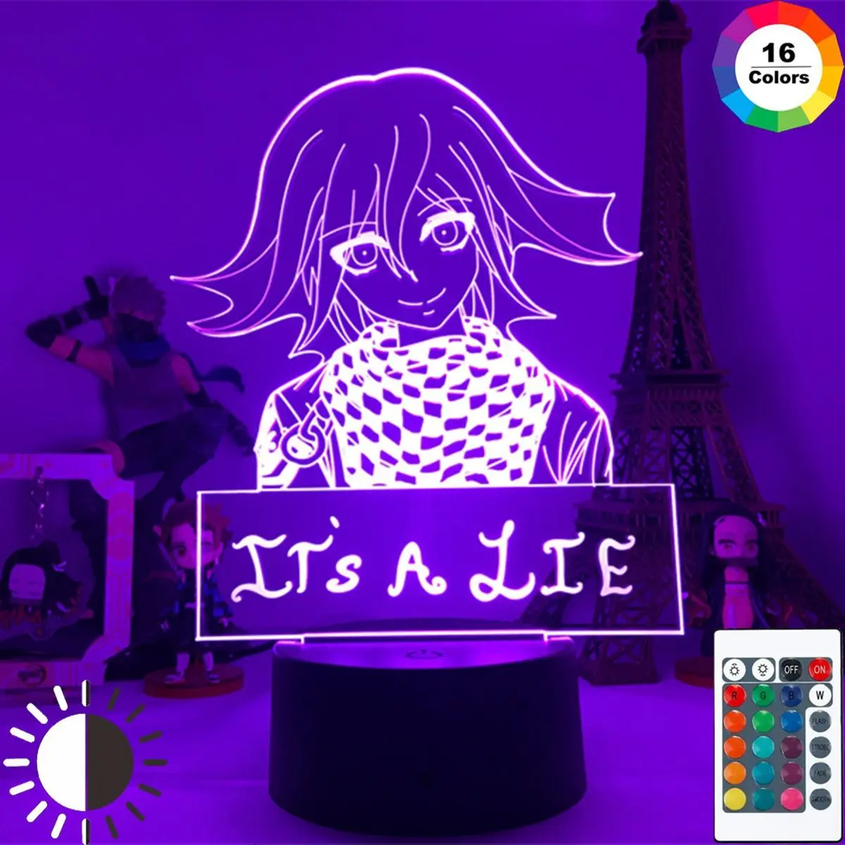 

Светодиодная Ночная подсветка sanime Danganronpa, фигурка Chiaki Nanami, крутой подарок для друга, RGB игра, светящаяся прикроватная декорация для спальни