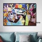 Картина маслом Пикассо для ночной рыбалки, Абстрактная Картина на холсте, настенное искусство, украшение для дома
