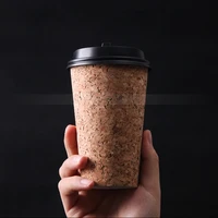 50pcs net red disposable cork paper cups 16oz 500ml large creative hot drinks coffee cups high grade tea drinking cup with lid