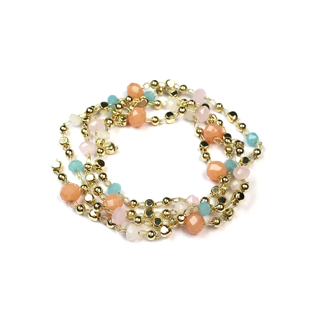 Металлическая позолоченная бусина 3x4 мм с кристаллами медная цепочка для