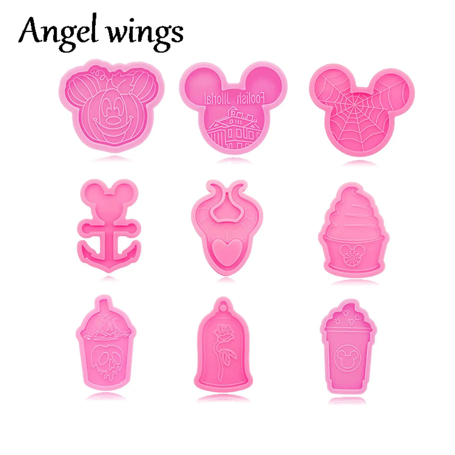 

DY1333 Shiny Mouse Coffee Drink Cup/Ice Cream Mouse Spider web Silicone Molds Epoxy DIY Resin Charms Mold, Chocolate Cake Mold