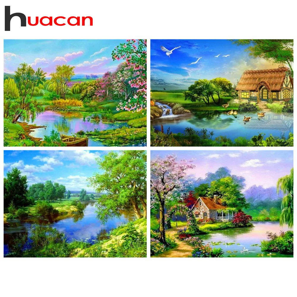 Алмазная вышивка Huacan DIY сценический квадратный/круглый полный дисплей 5d мозаика