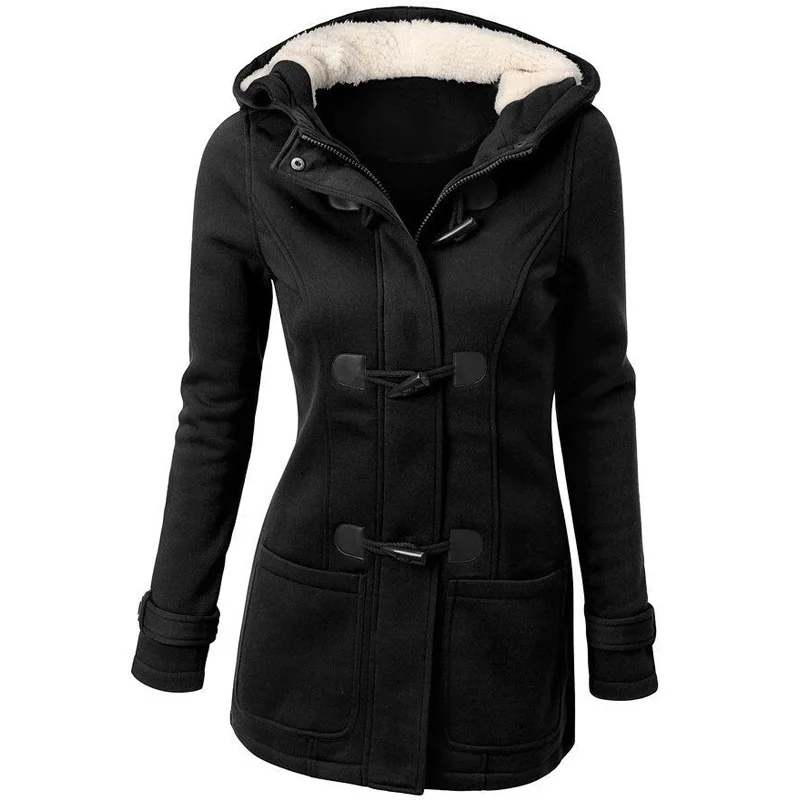 Autumn and Winter Women Jacket Cotton Mixed Corner Leather Button Jacket Solid Color Warm and Comfortable Simple Women Coat 6xL