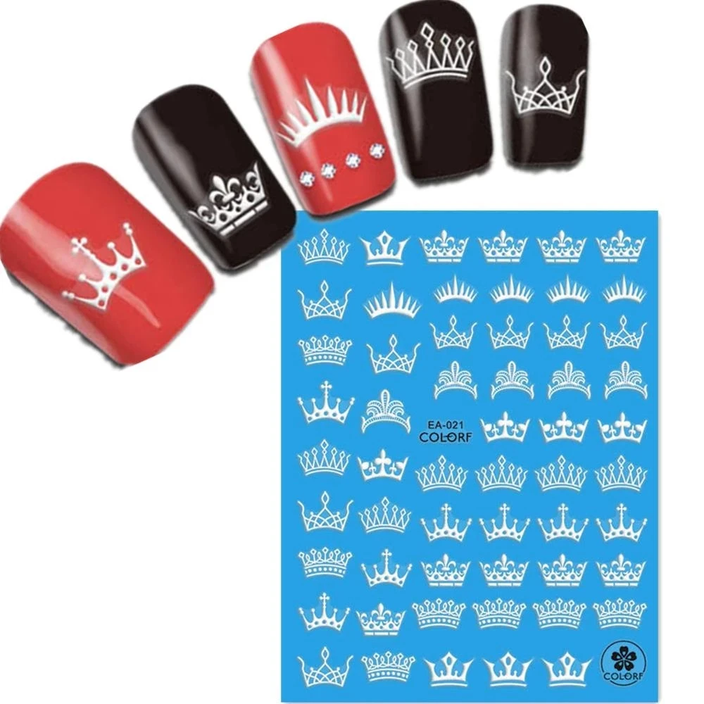 

Newest Crown Design 3D Self Adhesive Back Glue Decal Slider DIY Decorations Tools Nail Stickers EA021