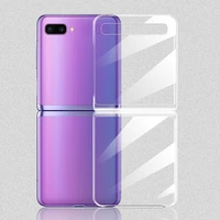 transparent hard shell phone case for samsung galaxy z flip simple pc crystal flip phone case ultra thin shockproof shell case