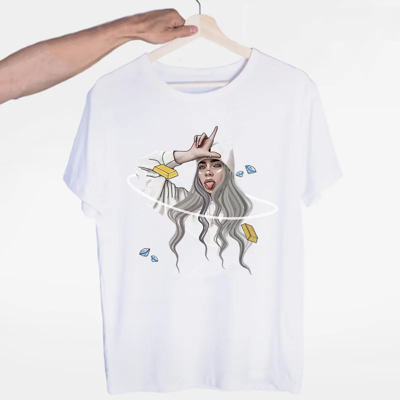 Billie Eilish уличная Футболка мужская s футболка Мягкая футболка Homme модная певица Harajuku рубашка Мужская/Женская - Цвет: A05-16