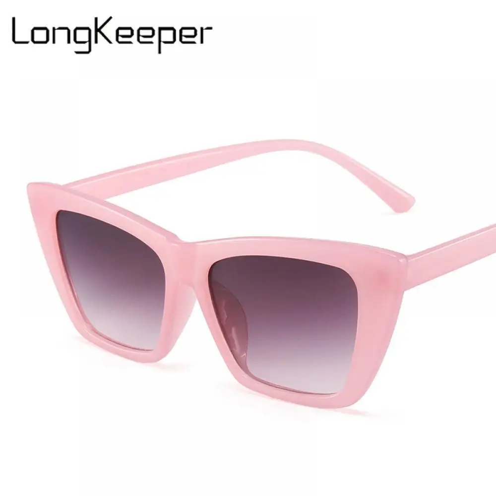 

Солнцезащитные очки LongKeeper UV400 женские, роскошные квадратные солнечные очки «кошачий глаз» с розовым оттенком, в стиле ретро