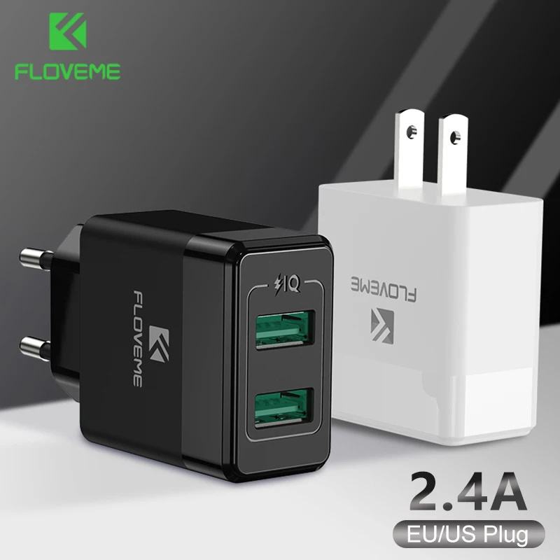 Зарядное устройство FLOVEME с USB-портом и поддержкой быстрой зарядки 2 4 А | Мобильные