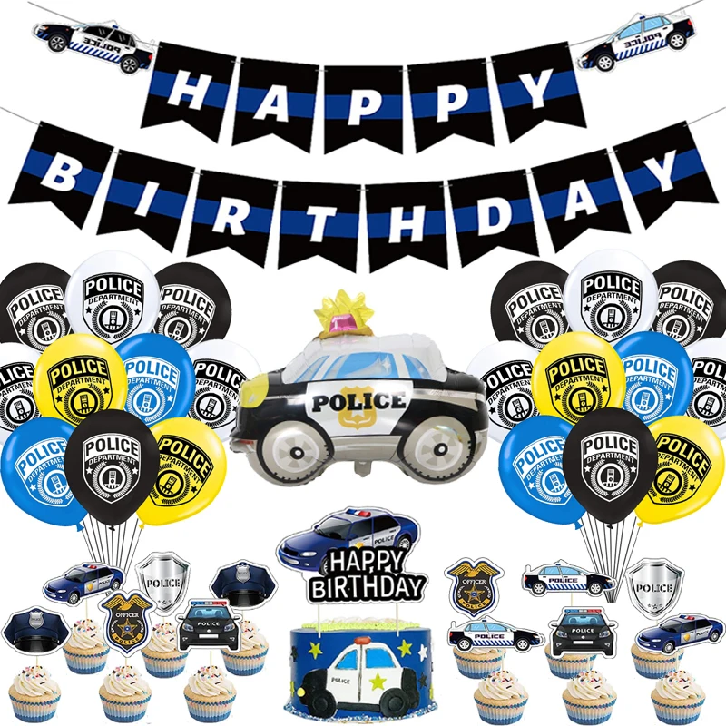 Полицейские воздушные шары из латексной фольги в виде патрульных фургонов