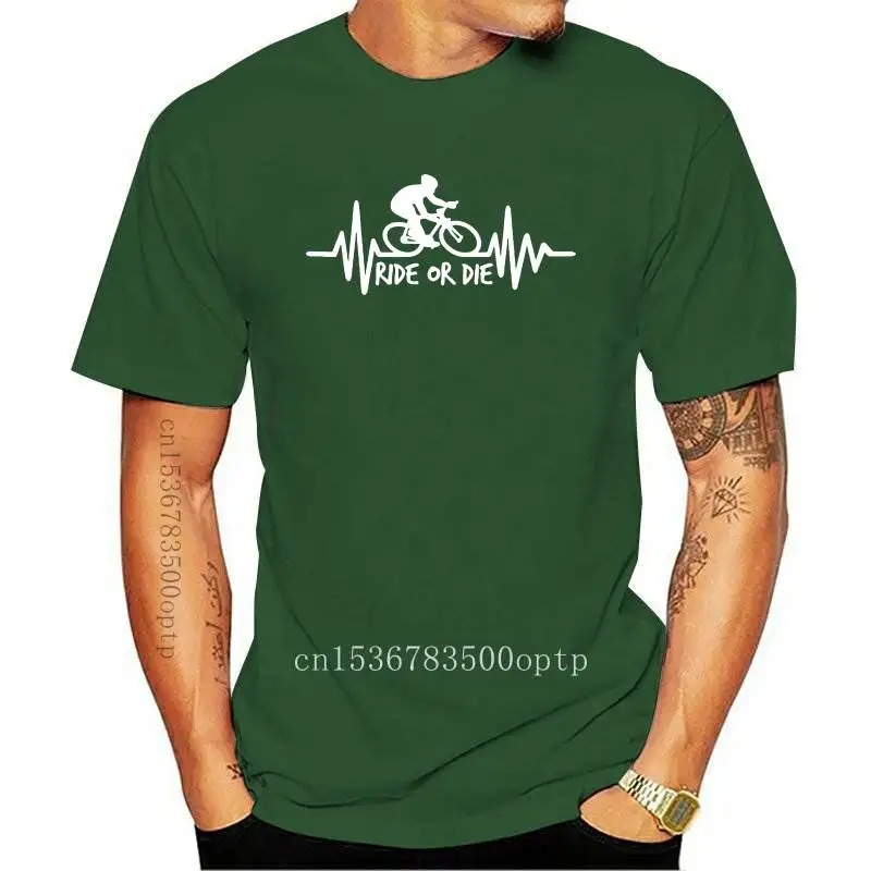 

Funny Birthday Present Dad Father Heartbeat Biker T-Shirt Bicycle Summer Cotton Is My Bike Okay T Shirts Men