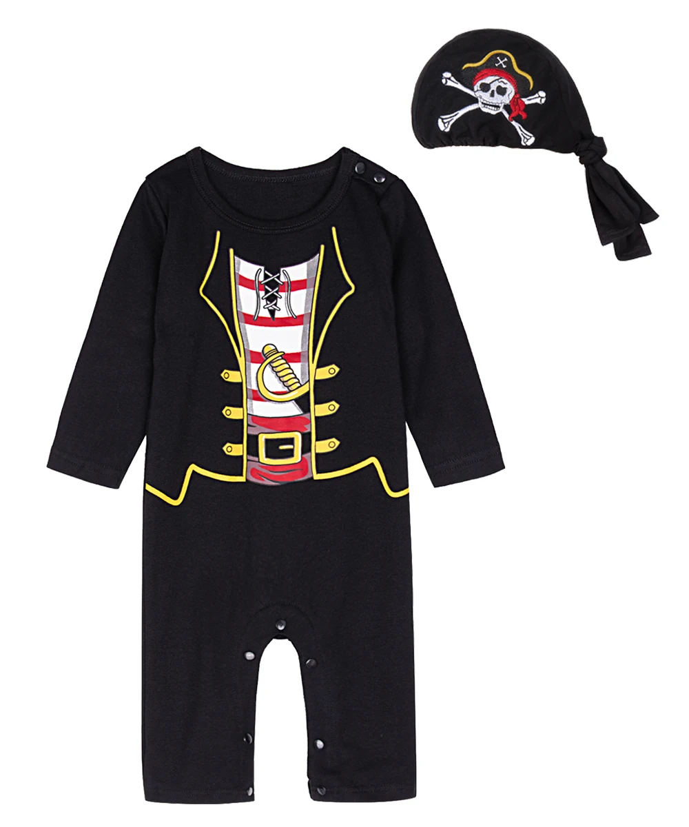 Костюм пирата для новорожденных мальчиков из 2 предметов Комбинезон с длинными