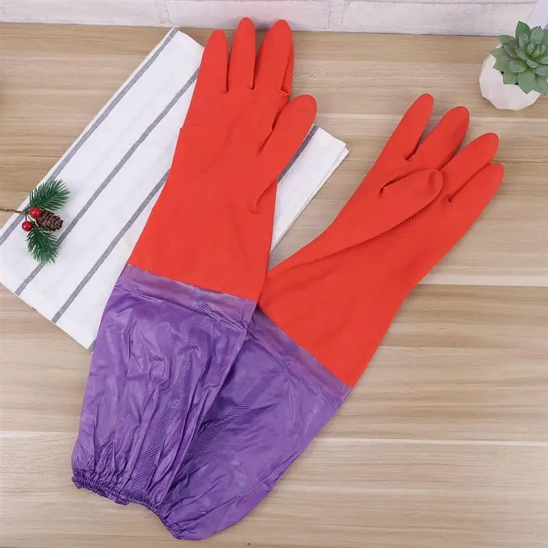 

Aquarium Gloves Elbow Length Water Resistant Gloves Aquarium Water Change Gloves (Random Color)